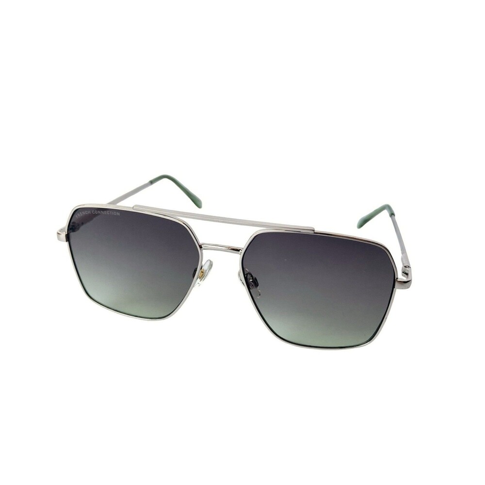 French Connection SR0924 Aviator Sunglasses Silver Green Gradient 58-14-145